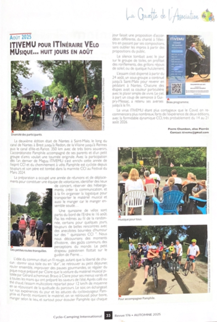 ITIVEMU POUR ITINÉRAIRE VELO