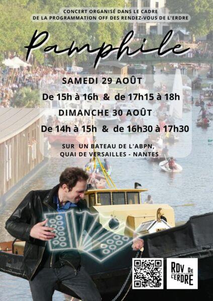 Affiche Rdv de l'Erdre : Pamphile sur un bateau de l'ABPN