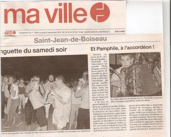 Article Ouest France du 09/09/2004