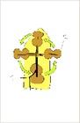 dessin de Pamphile représentant des violons en forme de croix.
